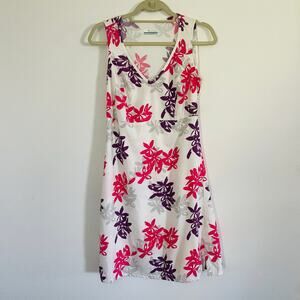 Columbia PFG Floral Sundress Tie-Waist V-Neck Cotton Feminine Travel Outdoors SM